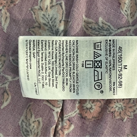 GAP Womens Mini Dress Purple Floral Spaghetti Straps Flowy Fit Medium Summertime - Picture 7 of 7